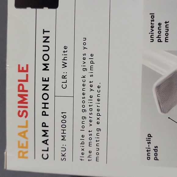 Real Simple clamp phone mount, white - Picture 3 of 7
